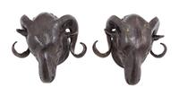 A Pair of Bronze Figural Ornaments Height 5 3/4 inches. — 20TH CENTURY