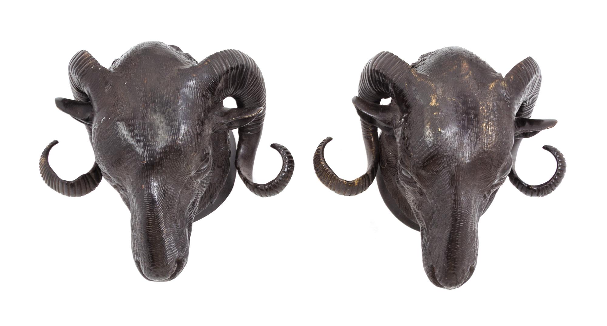 A Pair of Bronze Figural Ornaments Height 5 3/4 inches. — 20TH CENTURY