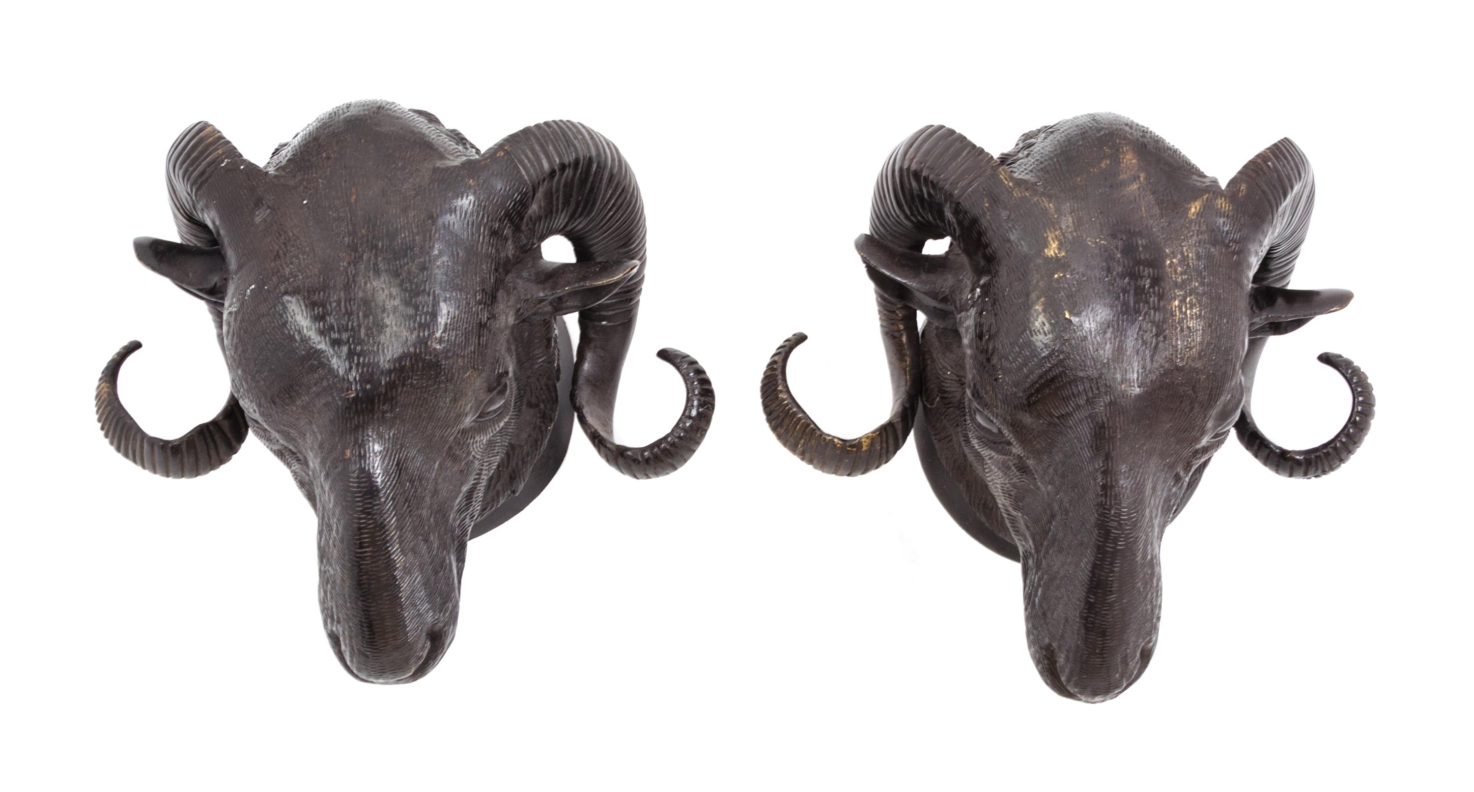 A Pair of Bronze Figural Ornaments Height 5 3/4 inches. — 20TH CENTURY