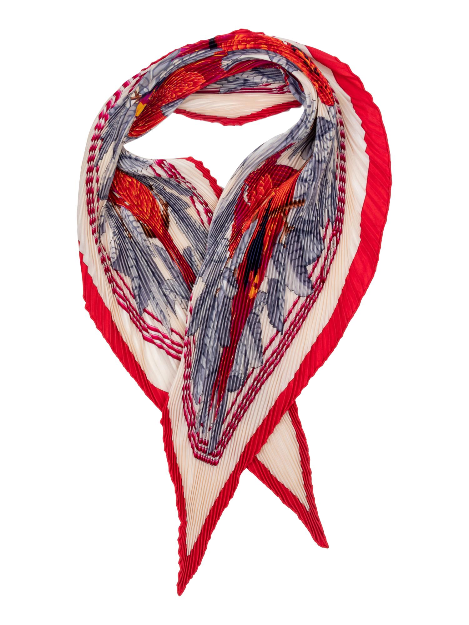 Three Hermès 90cm Silk Scarves: One Plissé