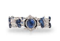 SAPPHIRE, DIAMOND AND ONYX BRACELET