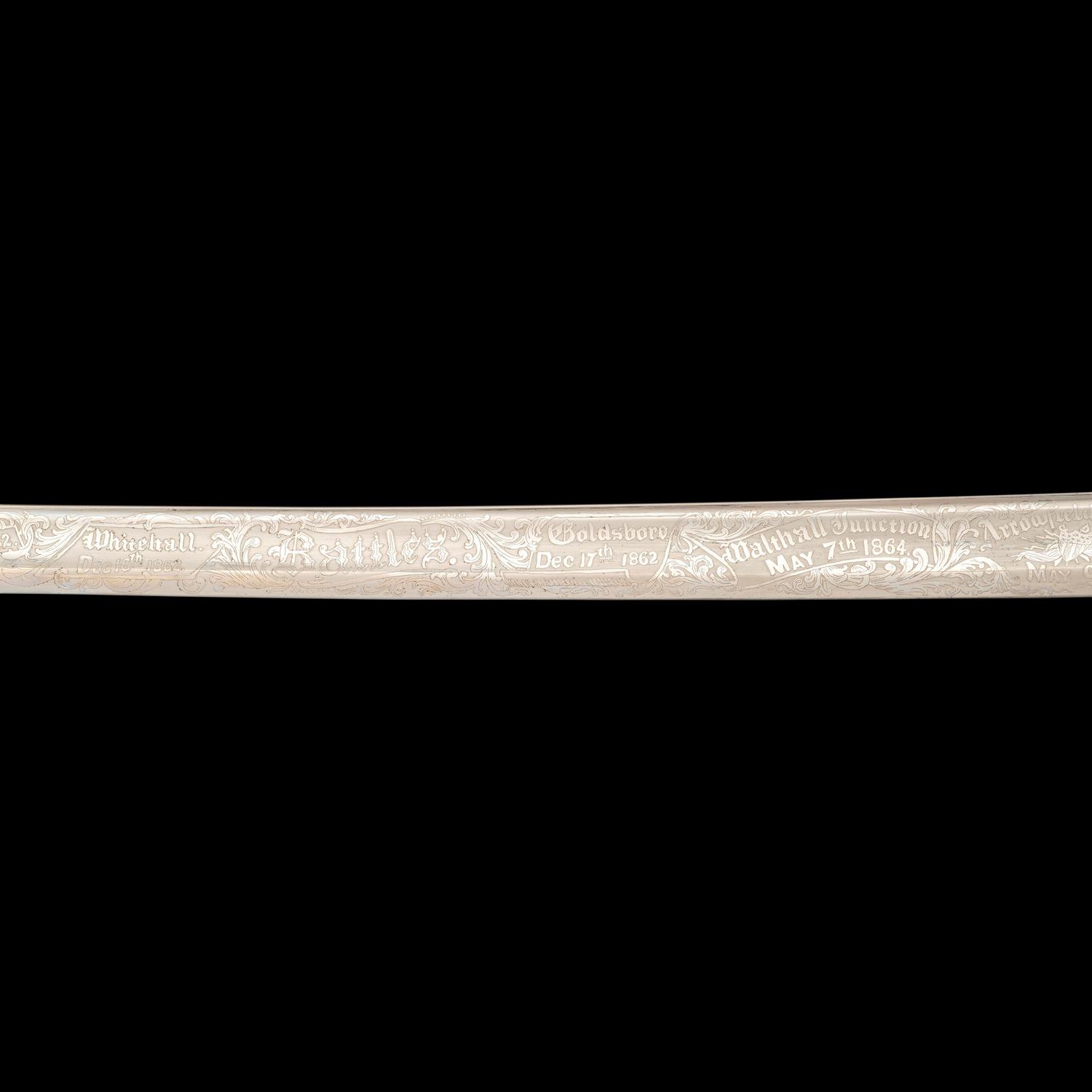 Exceptional Etched Blade Ames US Model 1850 Foot Officer Sword Presented to Colonel (General) Horace Lee & CDV - Published in Thillmann's Civil War Army Swords
