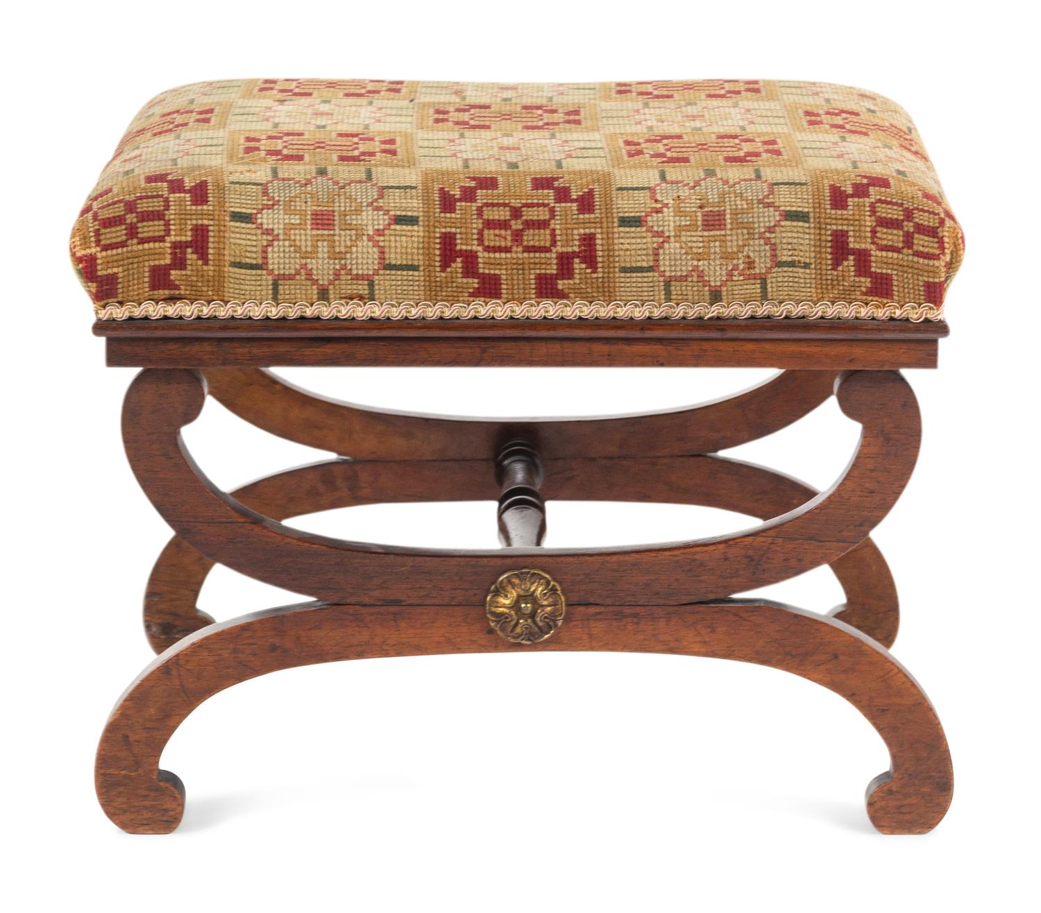 A Regency Style Stool and Pillow