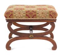A Regency Style Stool and Pillow