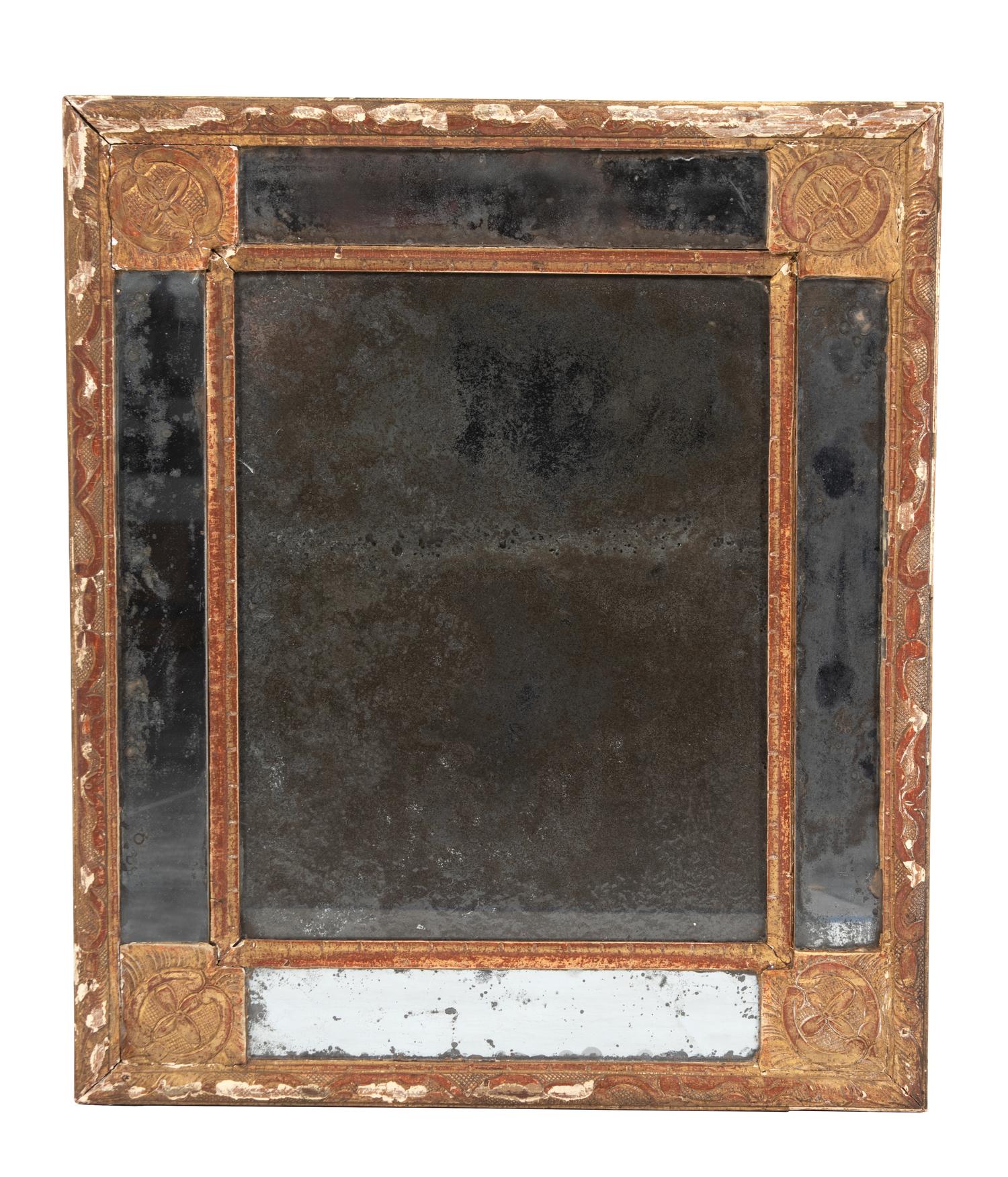 An Italian Neoclassical Giltwood Mirror Height 24 x width 20 inches. — LATE 18TH CENTURY