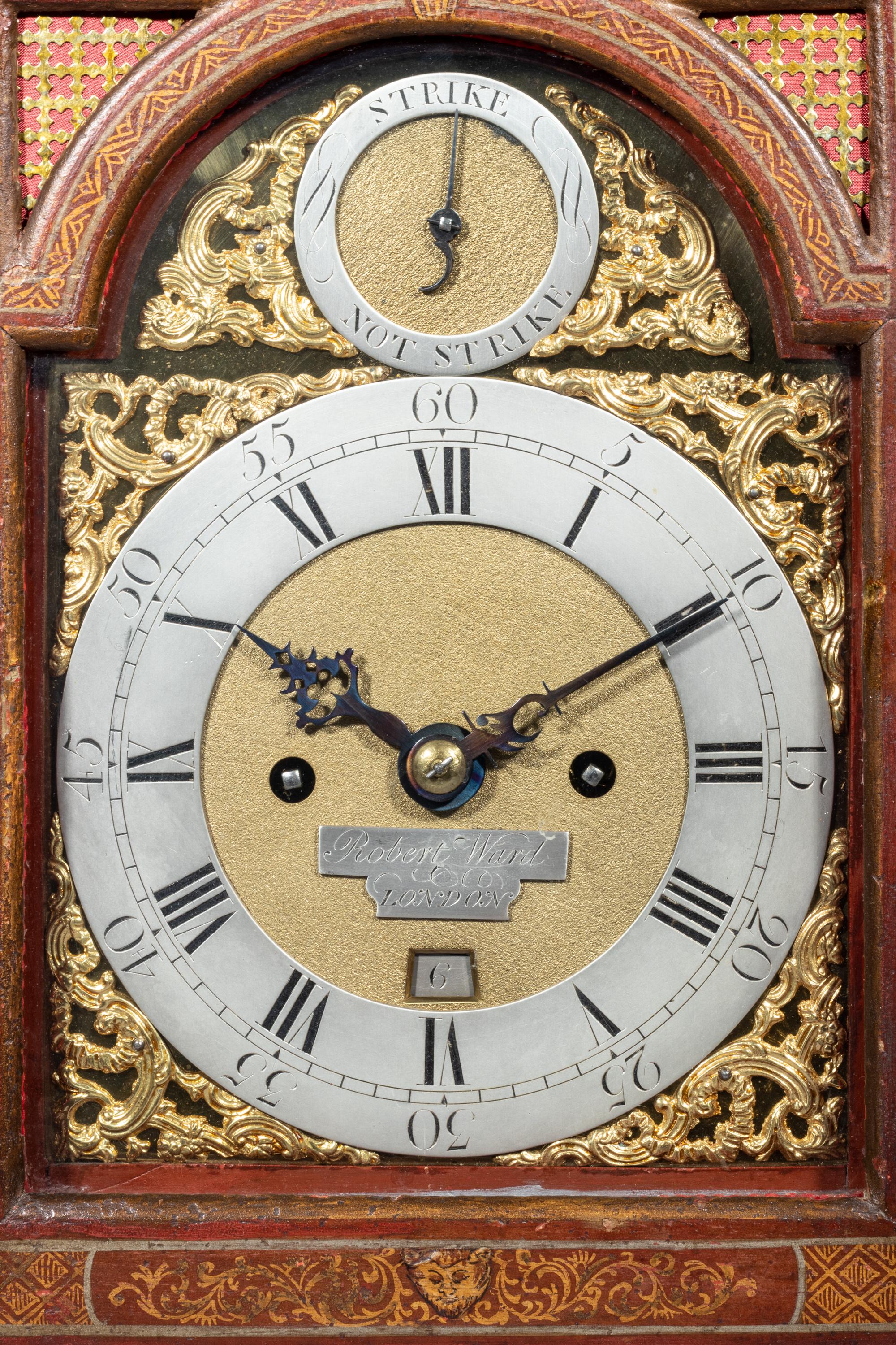 An English Lacquered Bracket Clock, Robert Ward