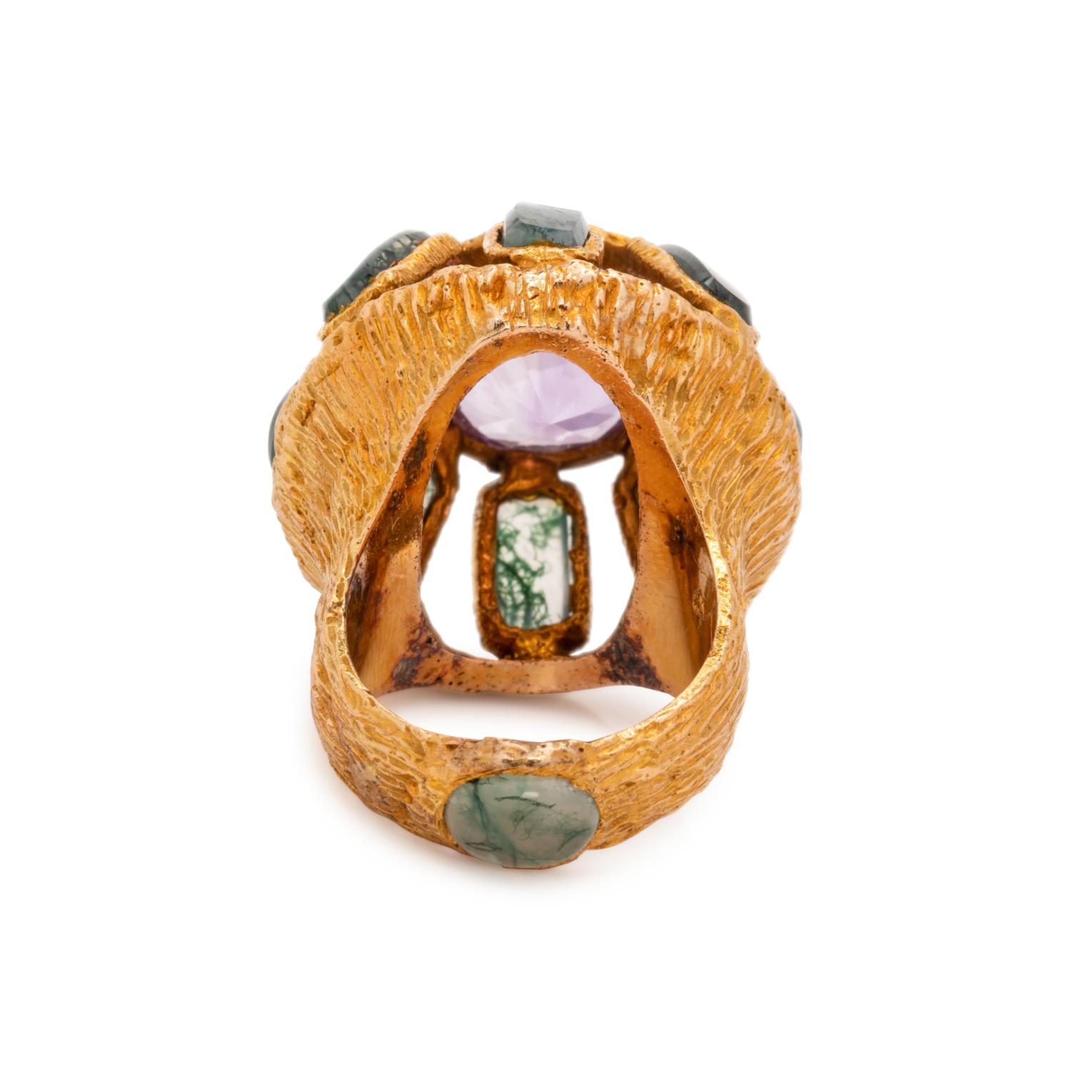 YELLOW GOLD AND MULTIGEM RING