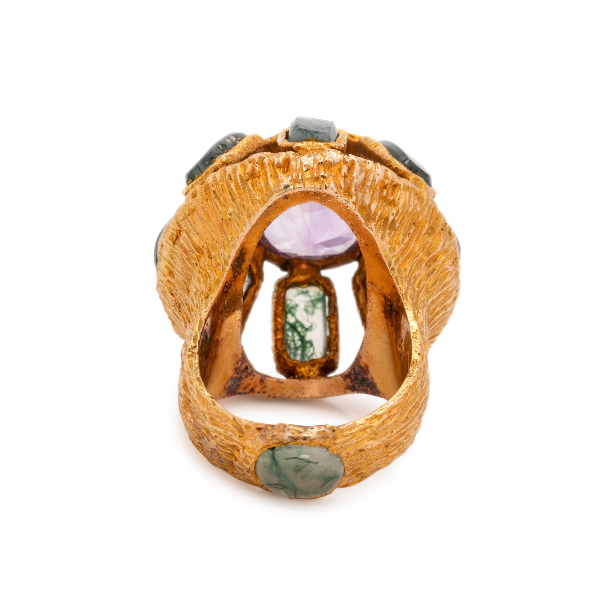 YELLOW GOLD AND MULTIGEM RING