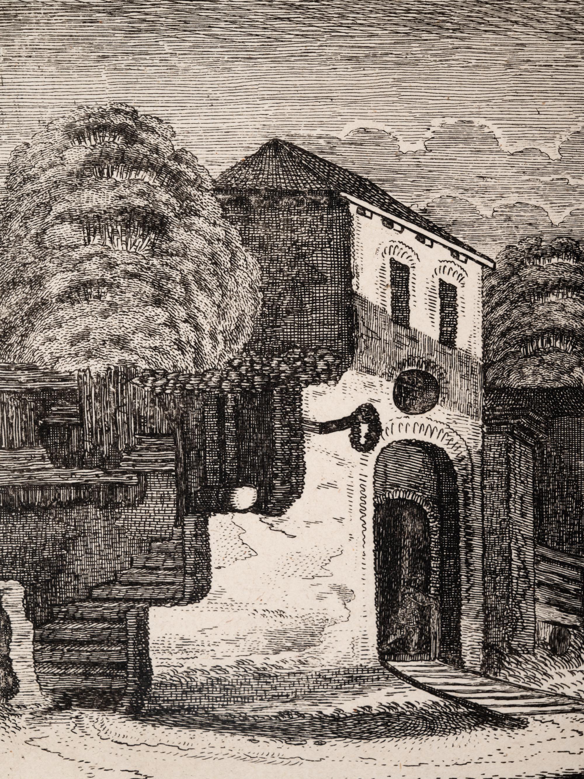 A group of five prints ( The Brewery by a Frozen Canal; The Repast Under the Tent; The Village Gateway; Untitled (Archway Over the Road); Untitled (View of a Walled Town) )