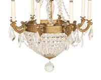 An Empire Style Gilt Metal Eight-Light Chandelier