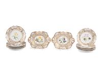 An Assembled English Porcelain Dessert Service