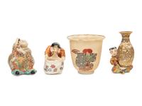 Four Japanese Satsuma 'Figural' Articles