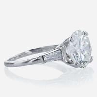 A Ladies Diamond and Platinum Ring 5.44 Carat Round Brilliant Diamond, GIA Certified