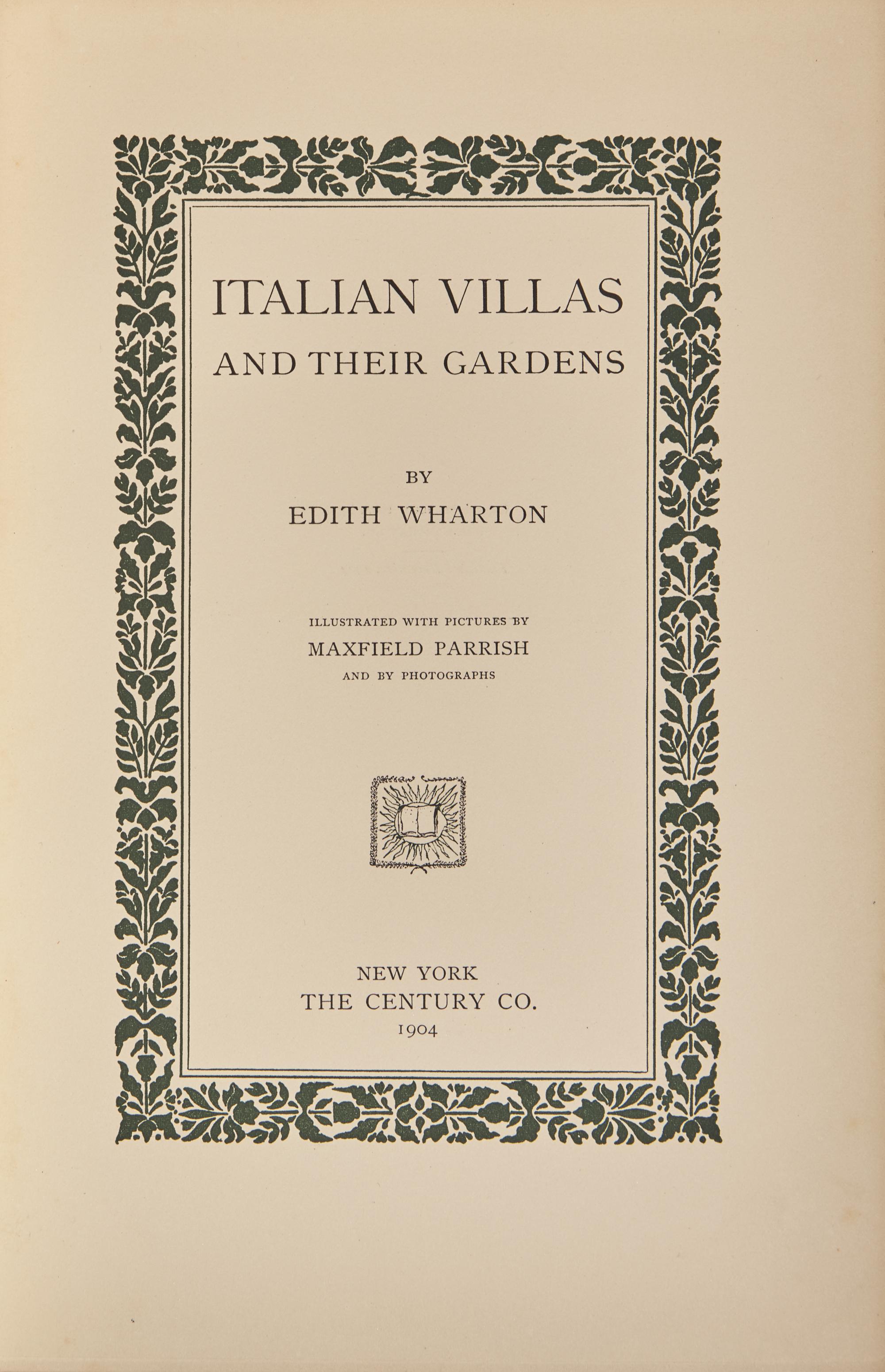 [Gardening] [Parrish, Maxfield] Wharton, Edith. Italian Villas and Their Gardens