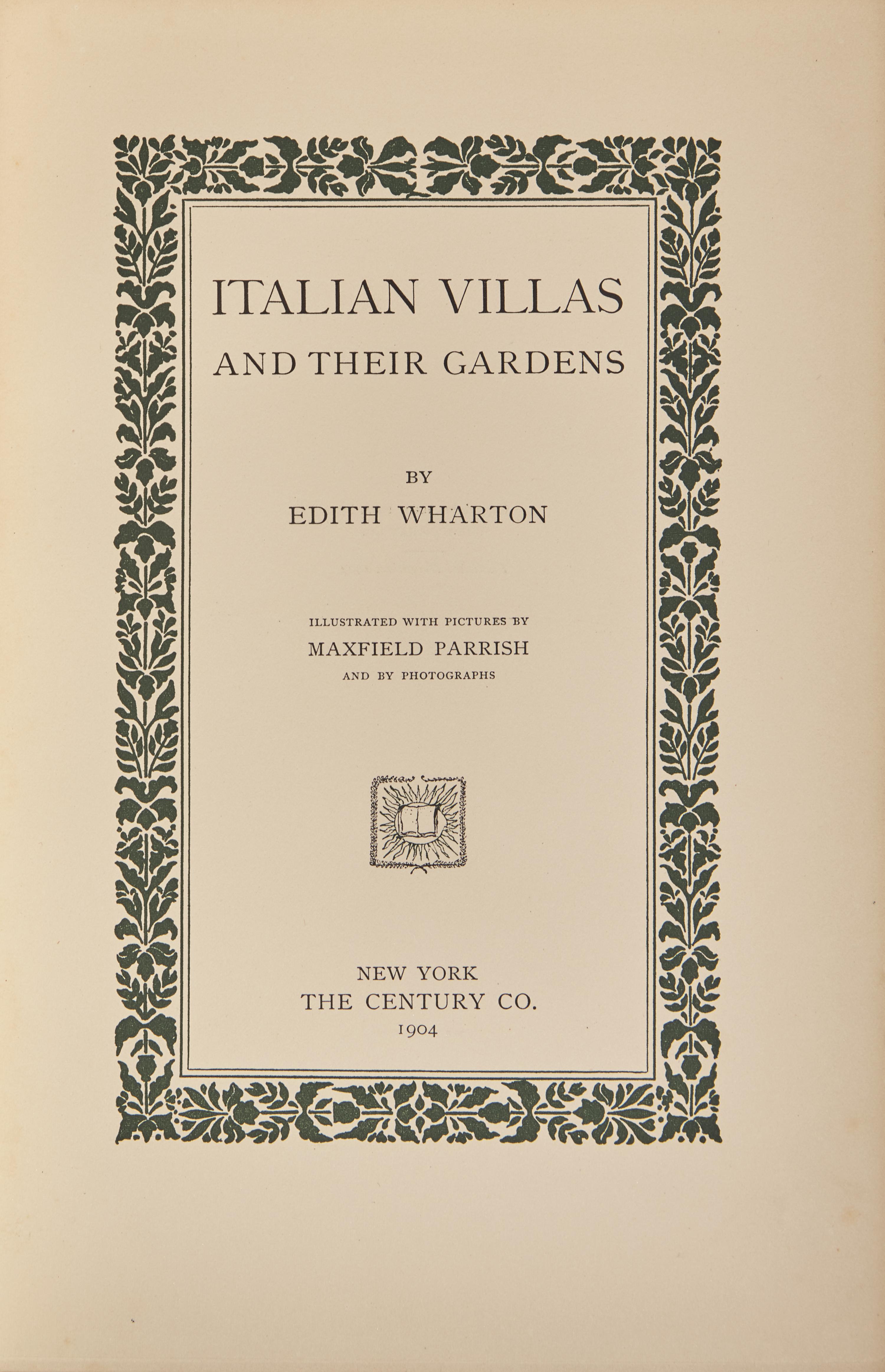 [Gardening] [Parrish, Maxfield] Wharton, Edith. Italian Villas and Their Gardens