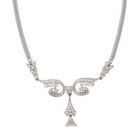 PLATINUM, WHITE GOLD AND DIAMOND NECKLACE