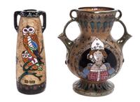 Two Amphora Pottery Vases Height of taller 9 3/4 inches.