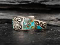 Sterling Silver Man-in-the-Maize Cuff Bracelet, with Inlay