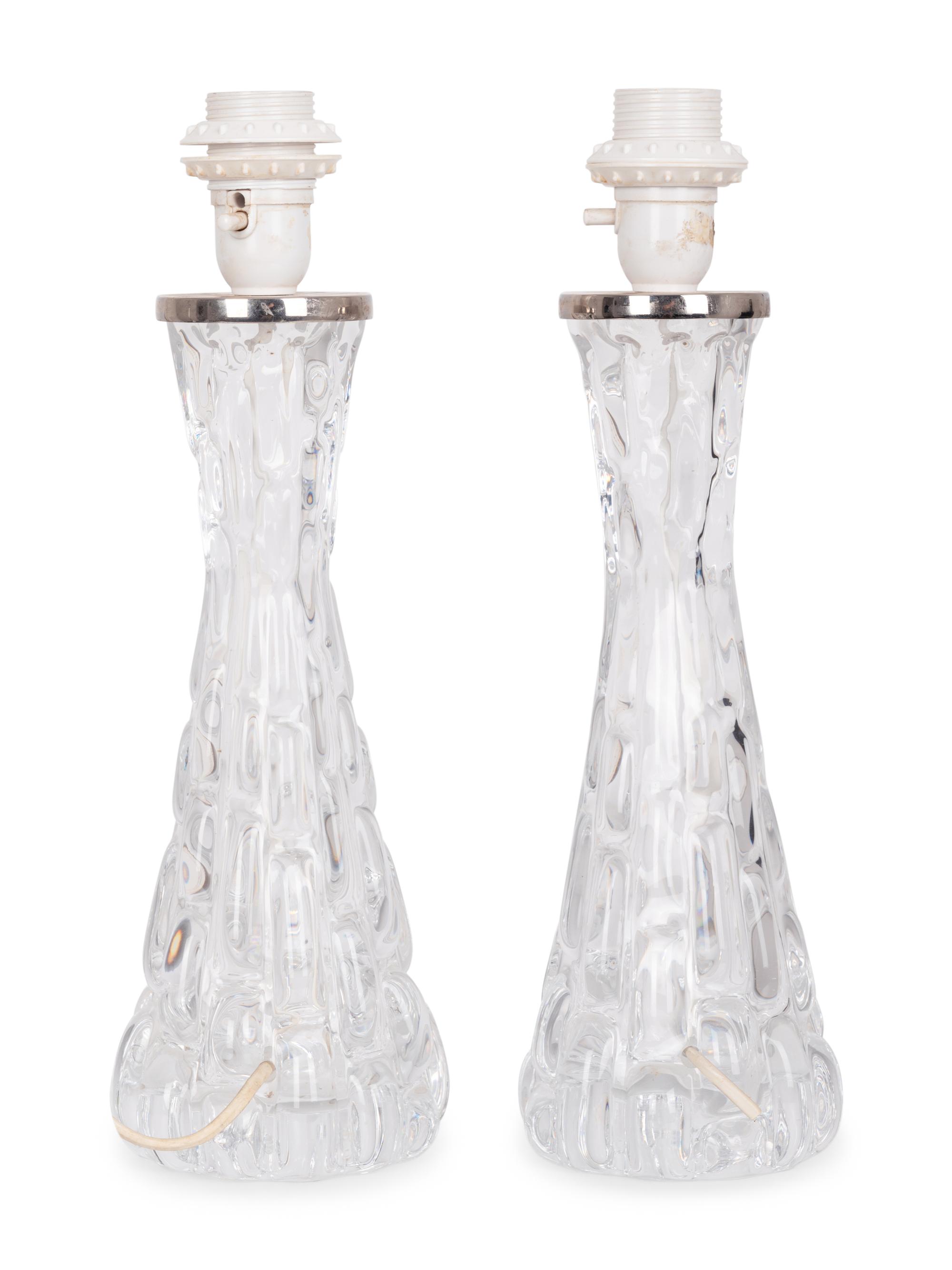Pair of Table Lamps, c. 1965 Orrefors, Sweden