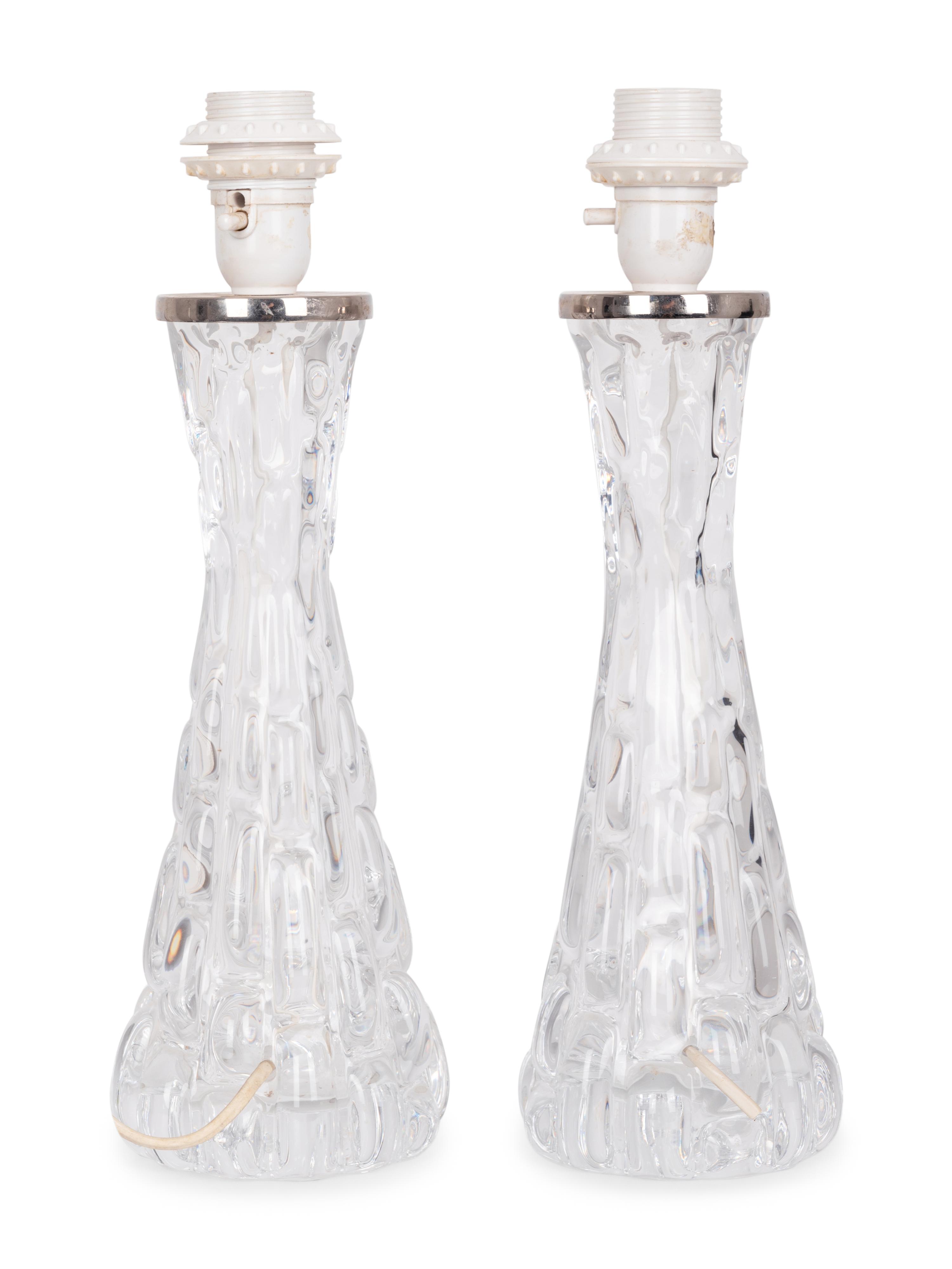 Pair of Table Lamps, c. 1965 Orrefors, Sweden
