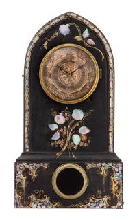 A Victorian Mother-of-Pearl Inlaid Slate Clock