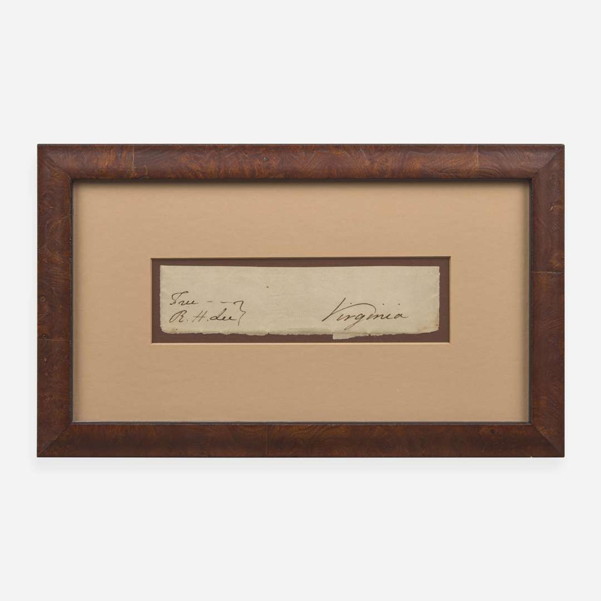 [Declaration of Independence] [Virginia] Lee, Richard Henry Cut Signature