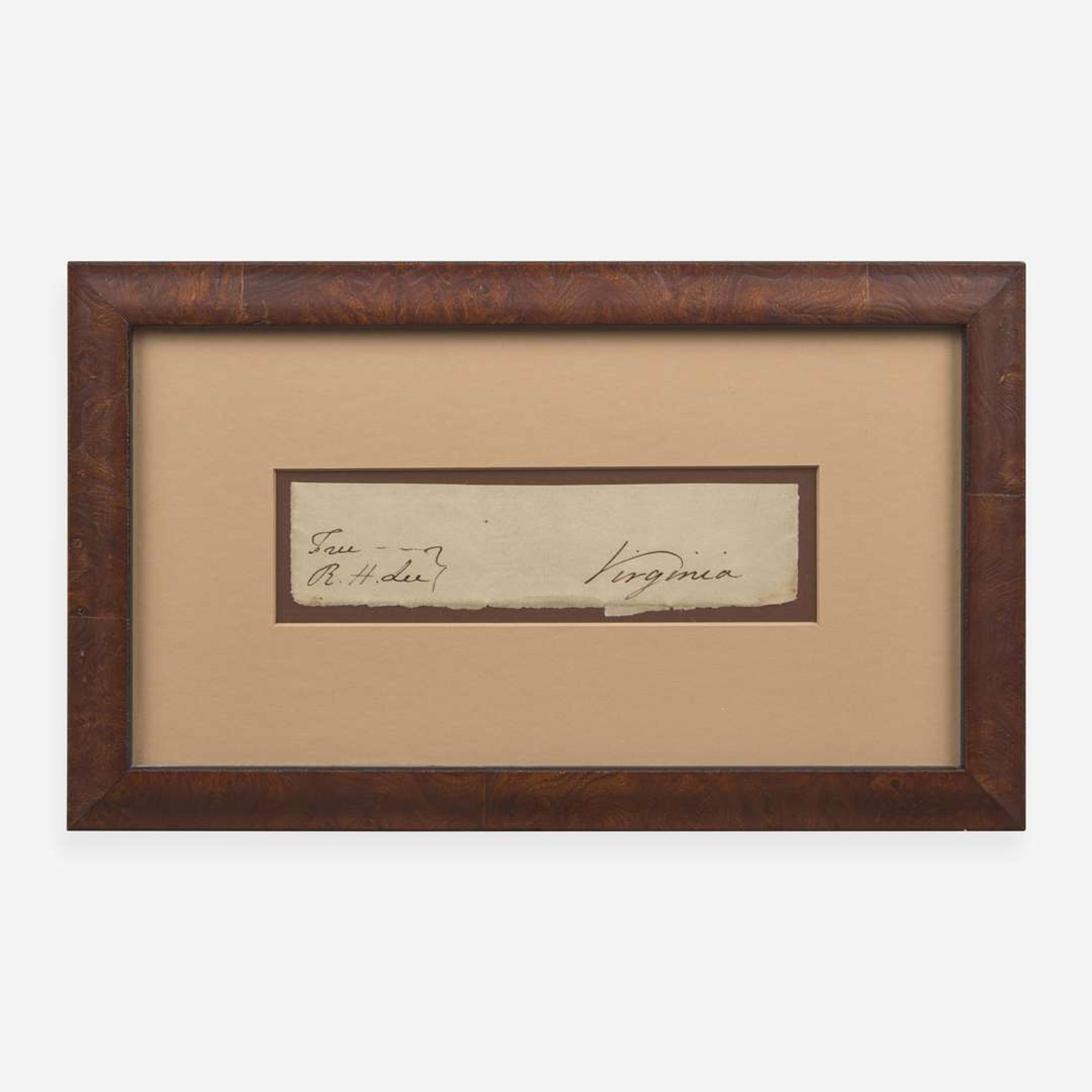 [Declaration of Independence] [Virginia] Lee, Richard Henry Cut Signature