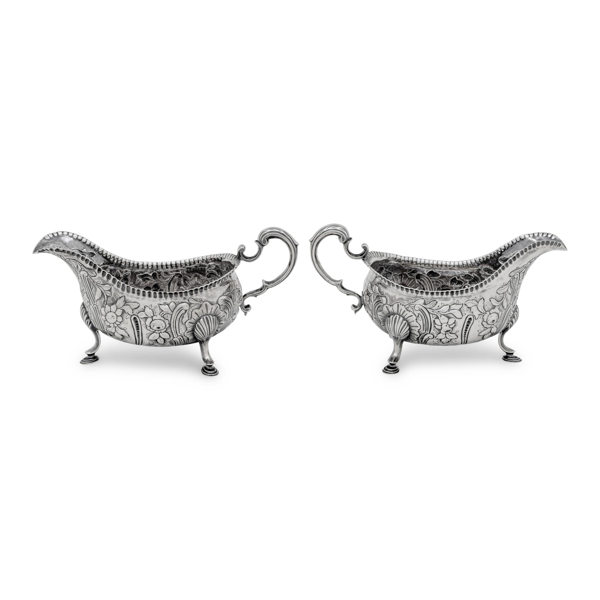A Pair of Irish George III Silver Sauce Boats