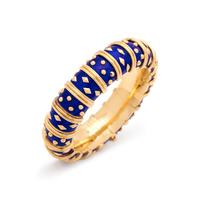 TIFFANY & CO., SCHLUMBERGER, YELLOW GOLD AND ENAMEL 'DOT LOSANGE' BANGLE BRACELET