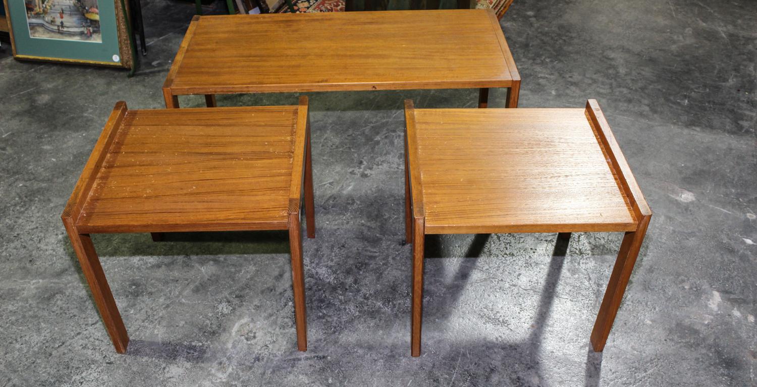 A Three Part Low Table. Height 16 1/2 x width 35 x depth 18 1/4 inches.