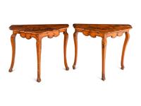 A Pair of Painted Console Tables