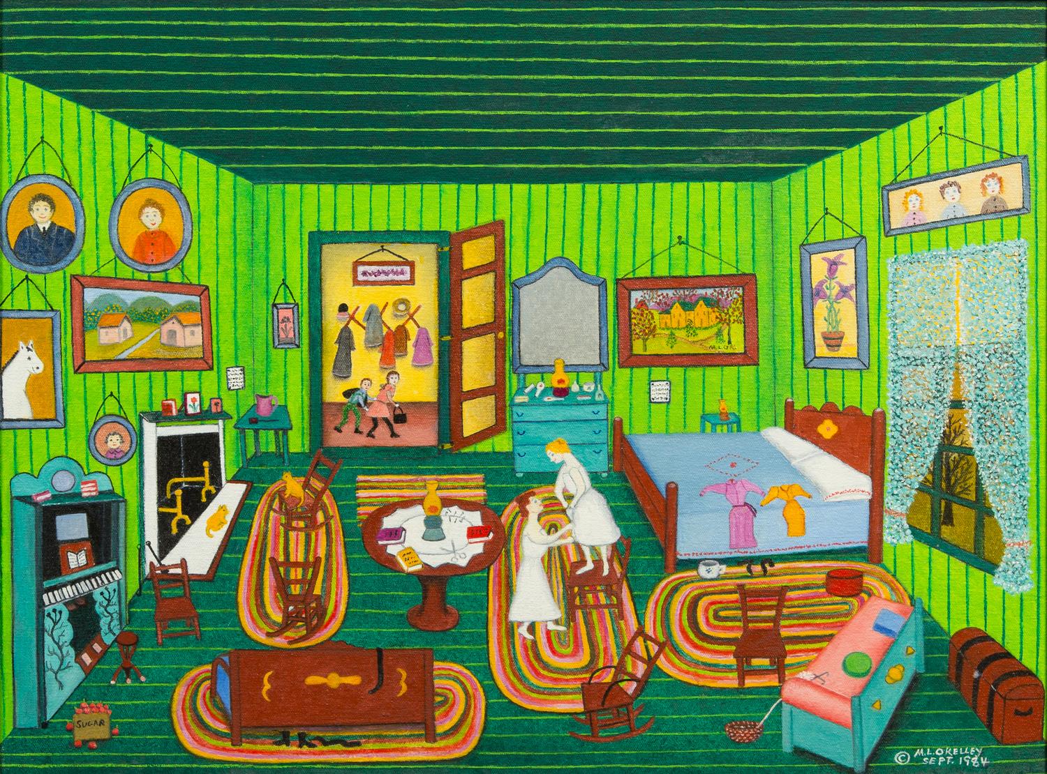 Mattie Lou O'Kelley, (American, b. 1908), Interior Room (Green), 1984