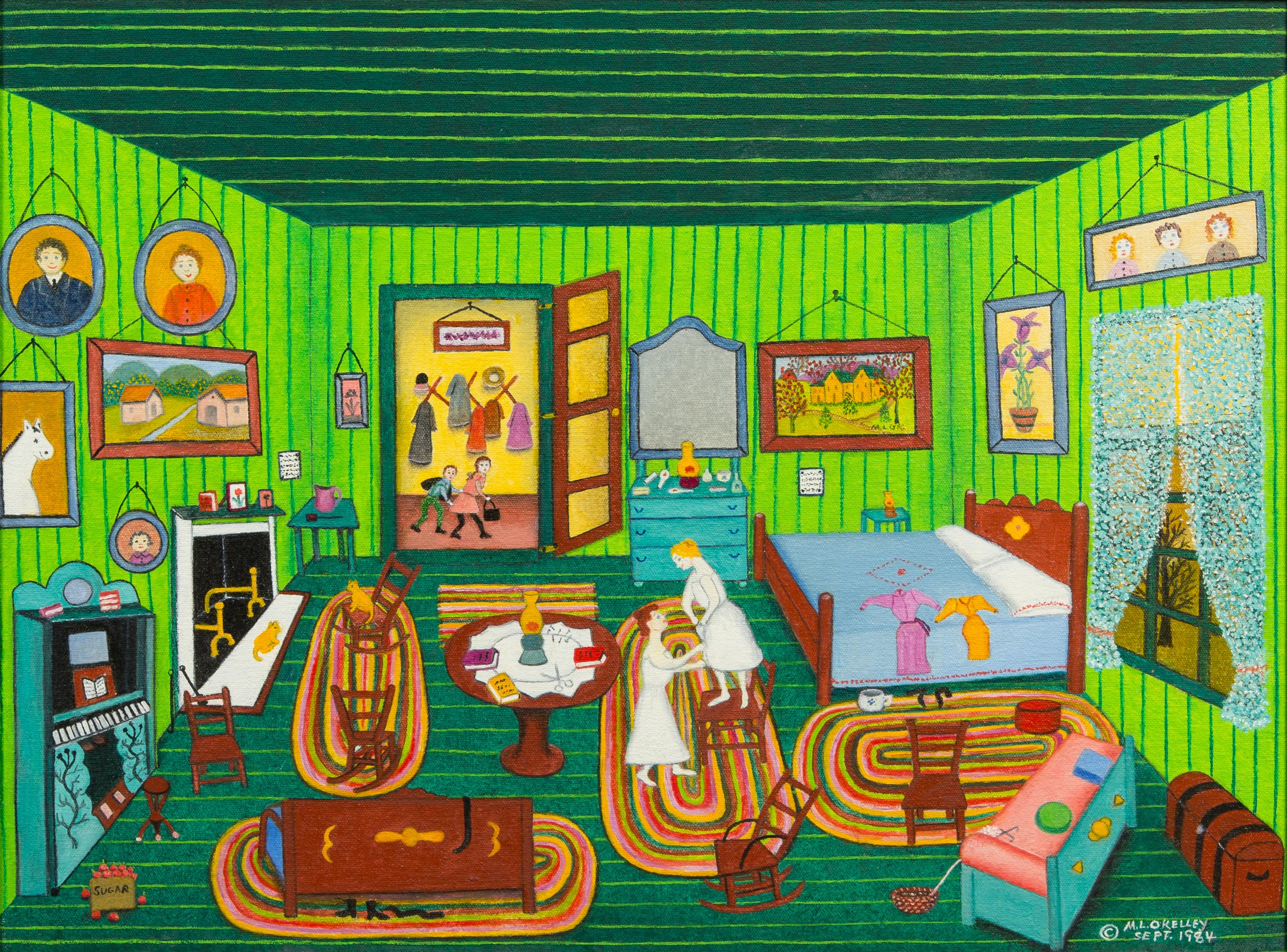 Mattie Lou O'Kelley, (American, b. 1908), Interior Room (Green), 1984