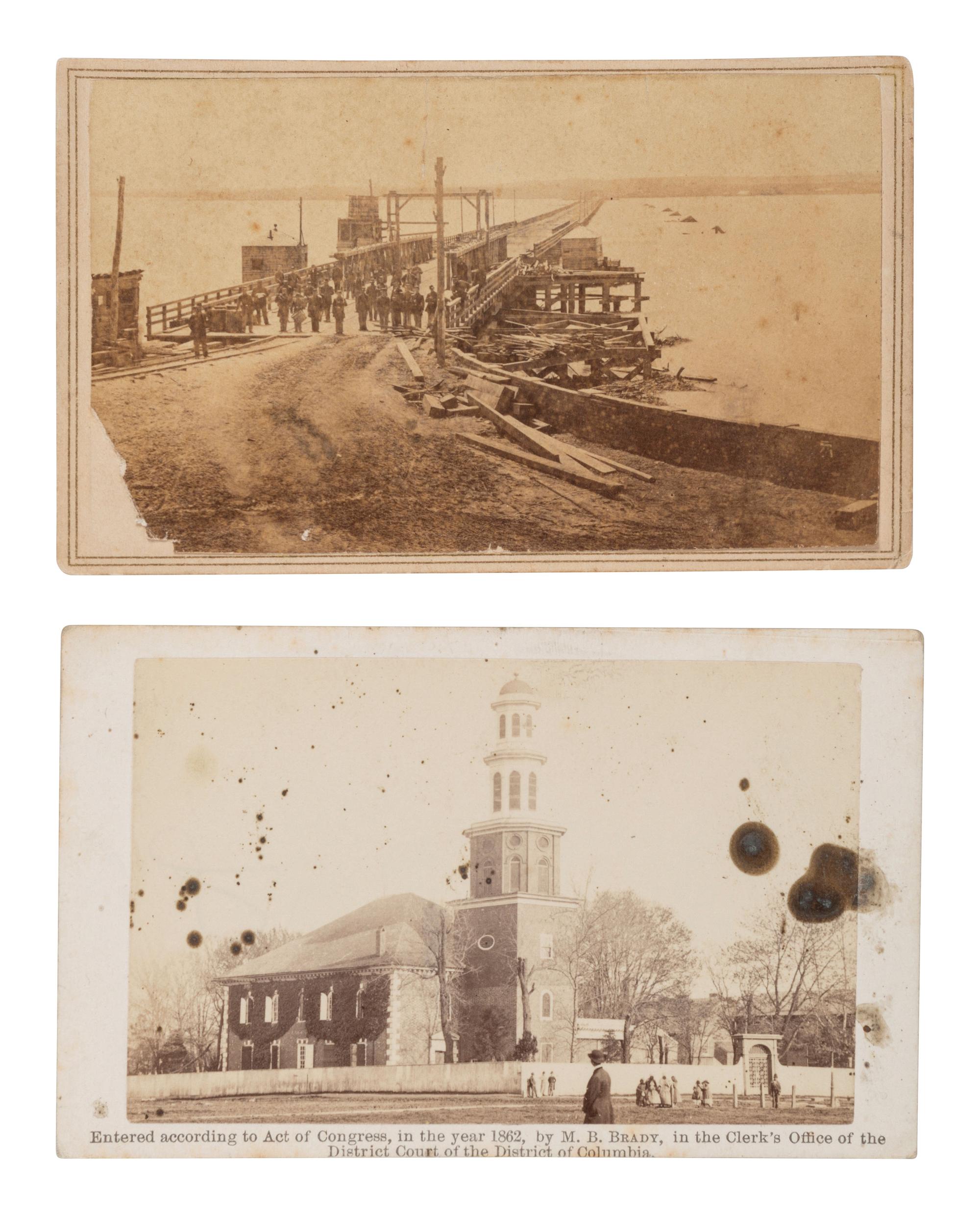 [CIVIL WAR]. 18 CDVs of important structures and hallowed grounds from Brady's Album Gallery . 1862.