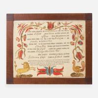 Arnold Hoevelmann (active 1771-1796) A Fraktur birth and baptism record for Conrad Hermann
