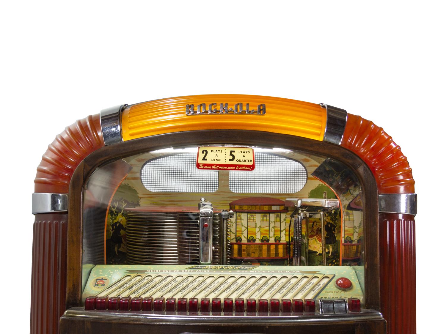 A 1940s Rock-Ola Model F Juke Box, in Working Condition