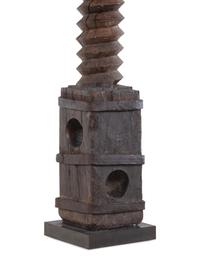 A Pair of French Iron Mounted Grape Presses Converted to Pedestals
