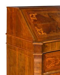 An Italian Marquetry and Burl Walnut Slant-Front Desk