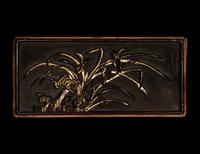 Five Chinese Gilt and Lacquered Carved Wood Panels