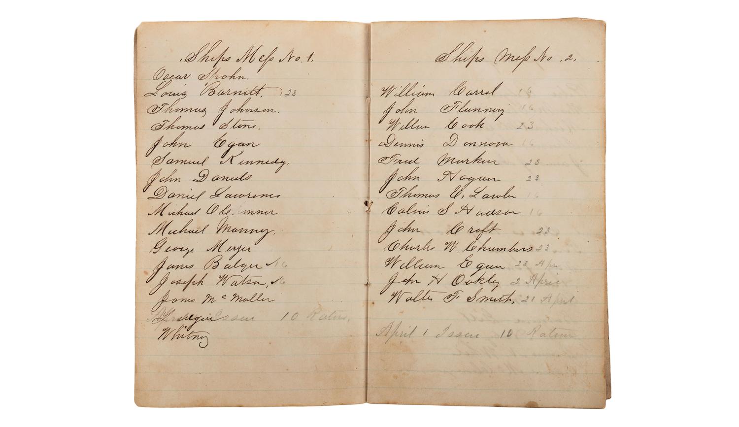 [CIVIL WAR - NAVY]. Records of supplies and provisions of the USS E.B. Hale .