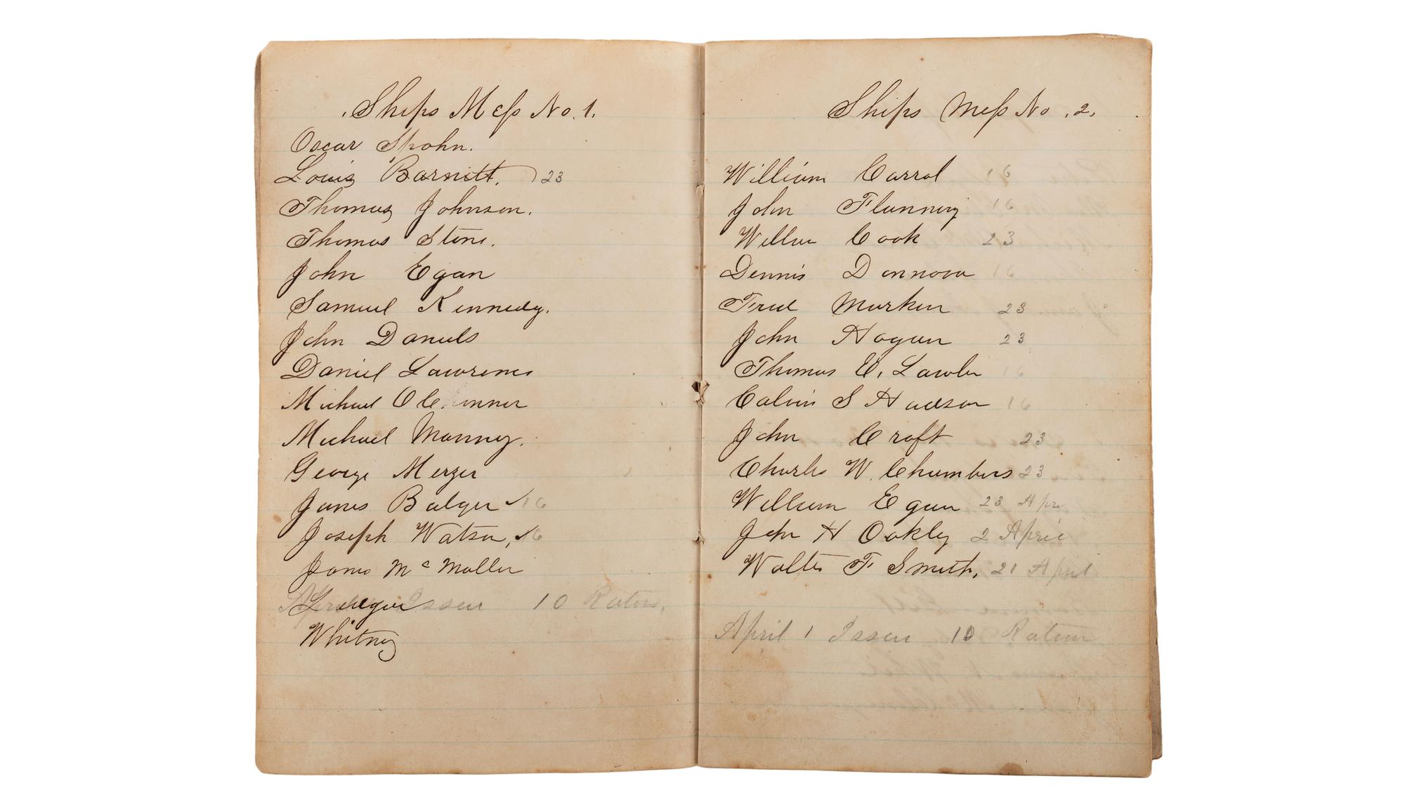 [CIVIL WAR - NAVY]. Records of supplies and provisions of the USS E.B. Hale .