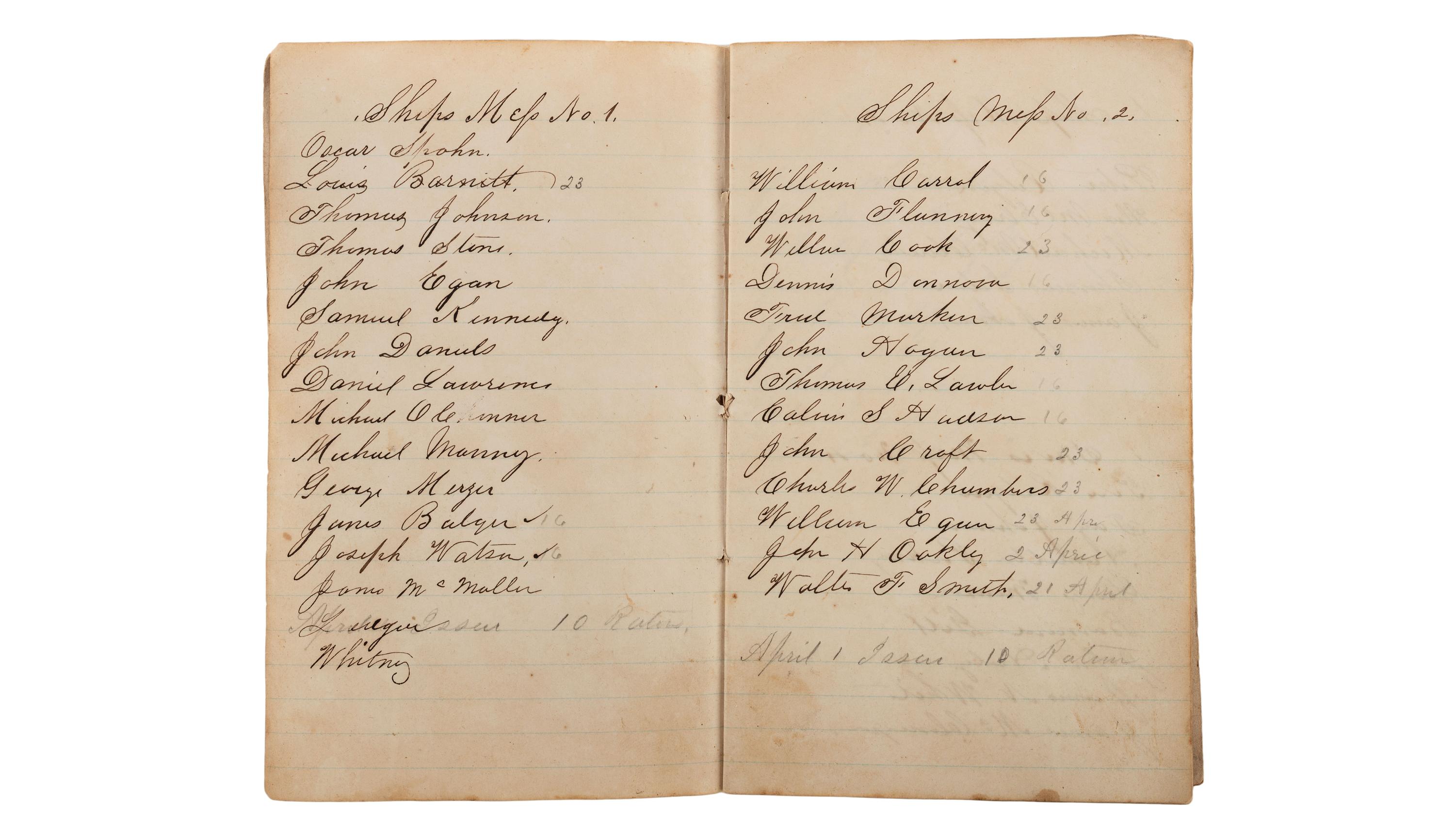 [CIVIL WAR - NAVY]. Records of supplies and provisions of the USS E.B. Hale .