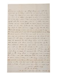 [CIVIL WAR]. Sergeant Francis M.G. Melton, Company B, 130th Indiana Volunteer Infantry Regiment. Autographed letter referencing a corps badge. Charlotte, NC, 21 August 1865.