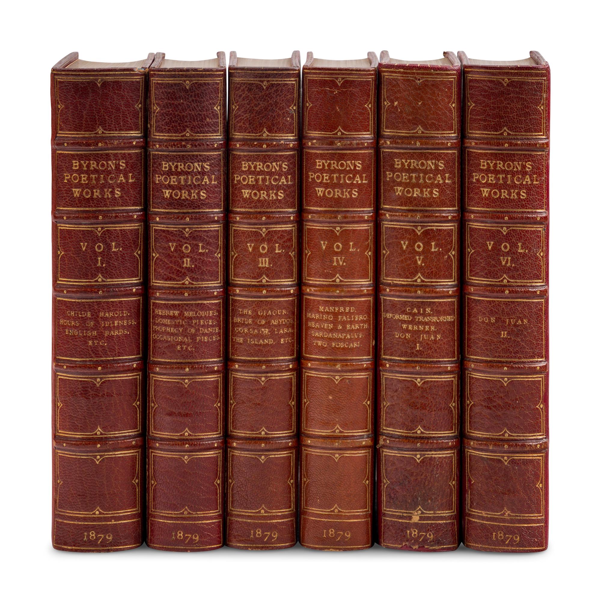 BYRON, George Gordan, 6th Baron (1788-1824). The Poetical Works . London: John Murray, 1879.