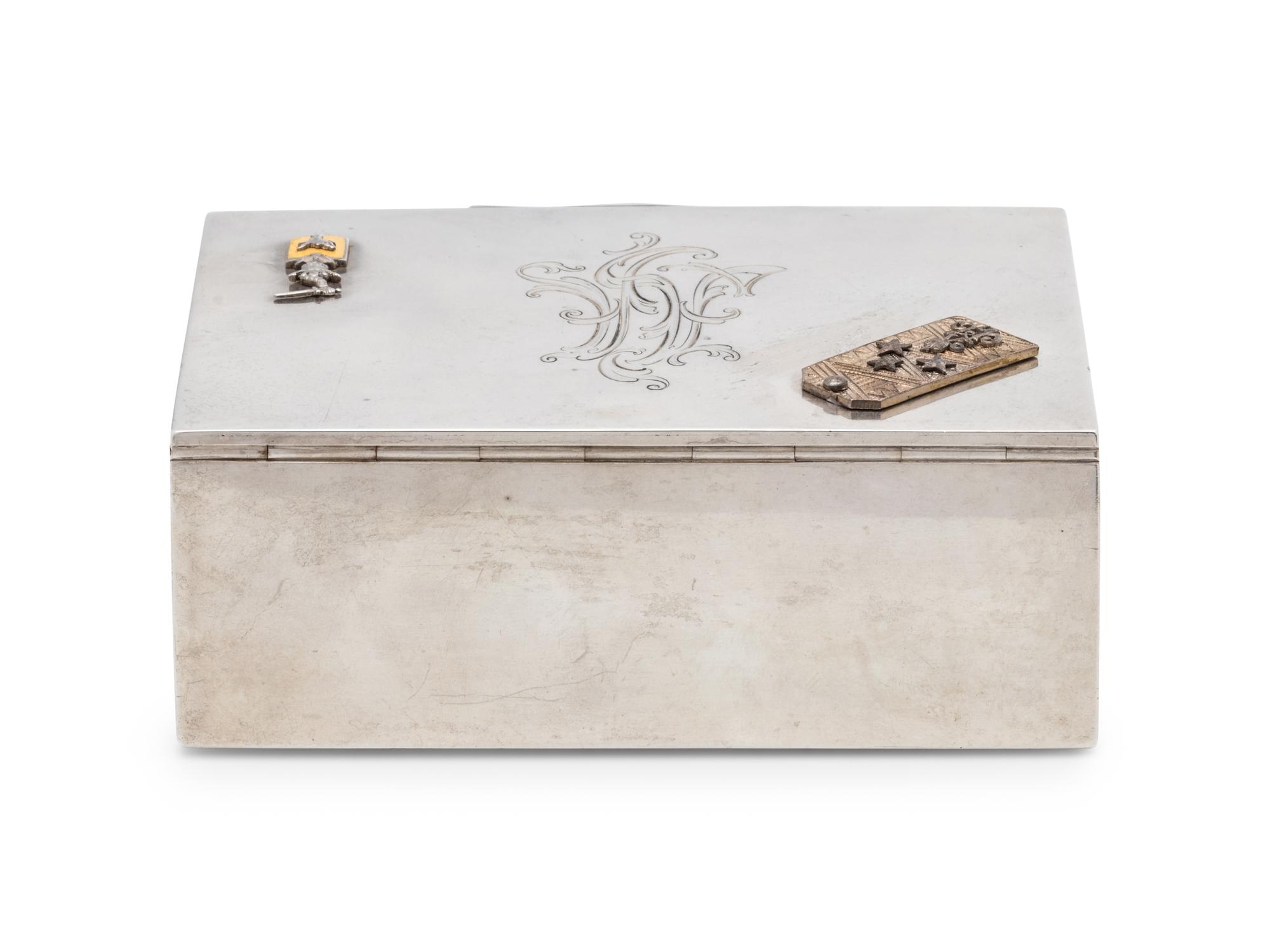 A Russian Silver Table-Top Cigarette Box