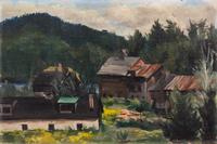 Spurgeon Tucker, (American, 1894-1968), Logging Town in Maine