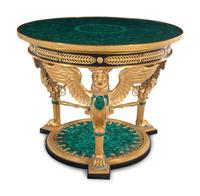 An Empire Style Gilt Bronze and Malachite Veneered Guéridon