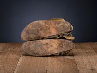 Cheyenne Beaded Buffalo Hide Moccasins, with Thunderbirds