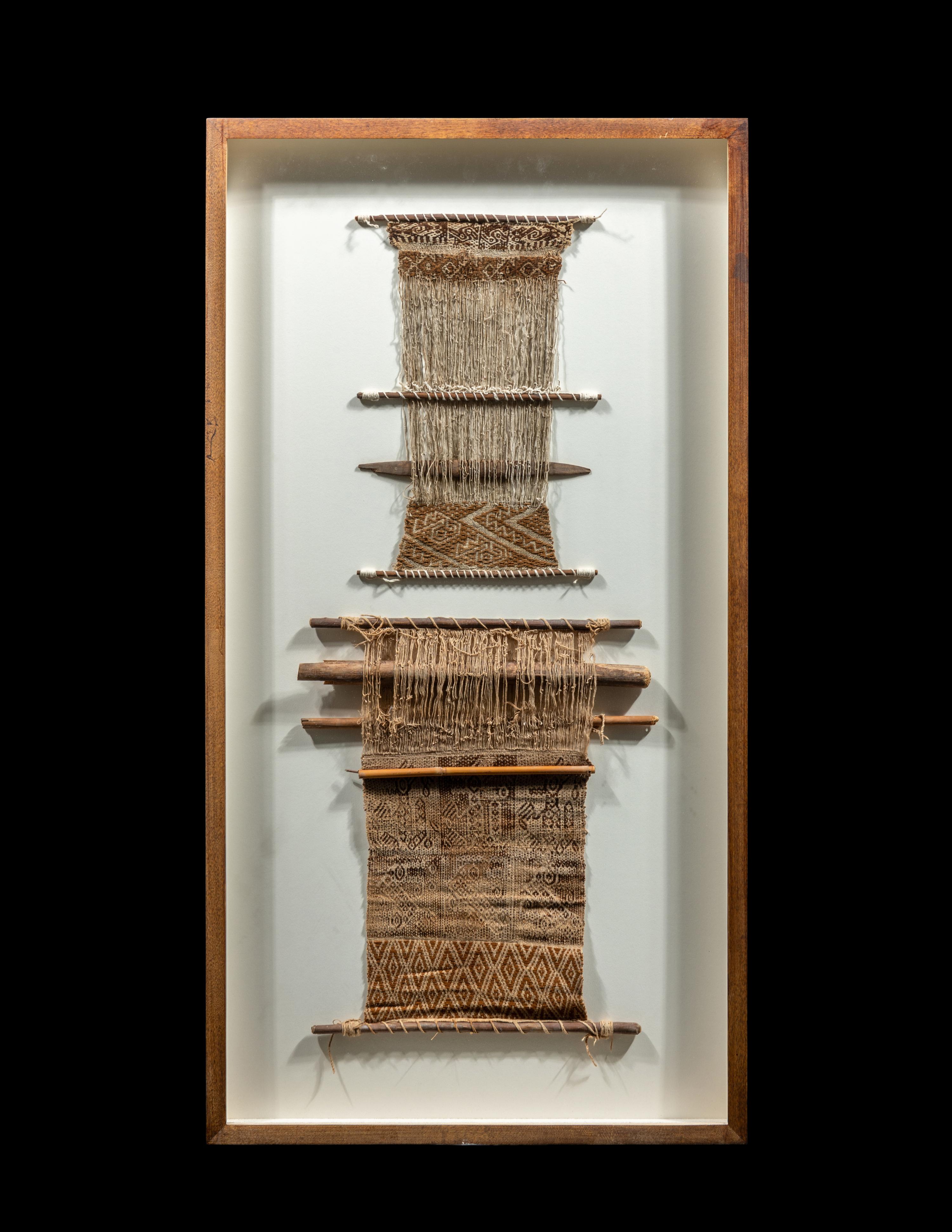 Two Framed Chancay Telars (Textile Fragments on Looms)