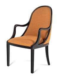 A Dessin Fournir Ebonized Armchair